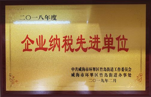 2018年度企业纳税先进单位