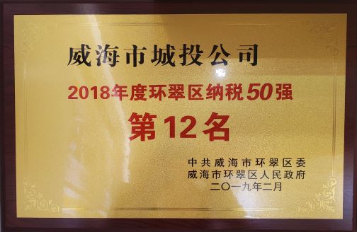 2018年度环翠区纳税50强