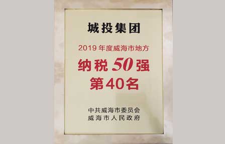 2019年度威海市地方纳税50强